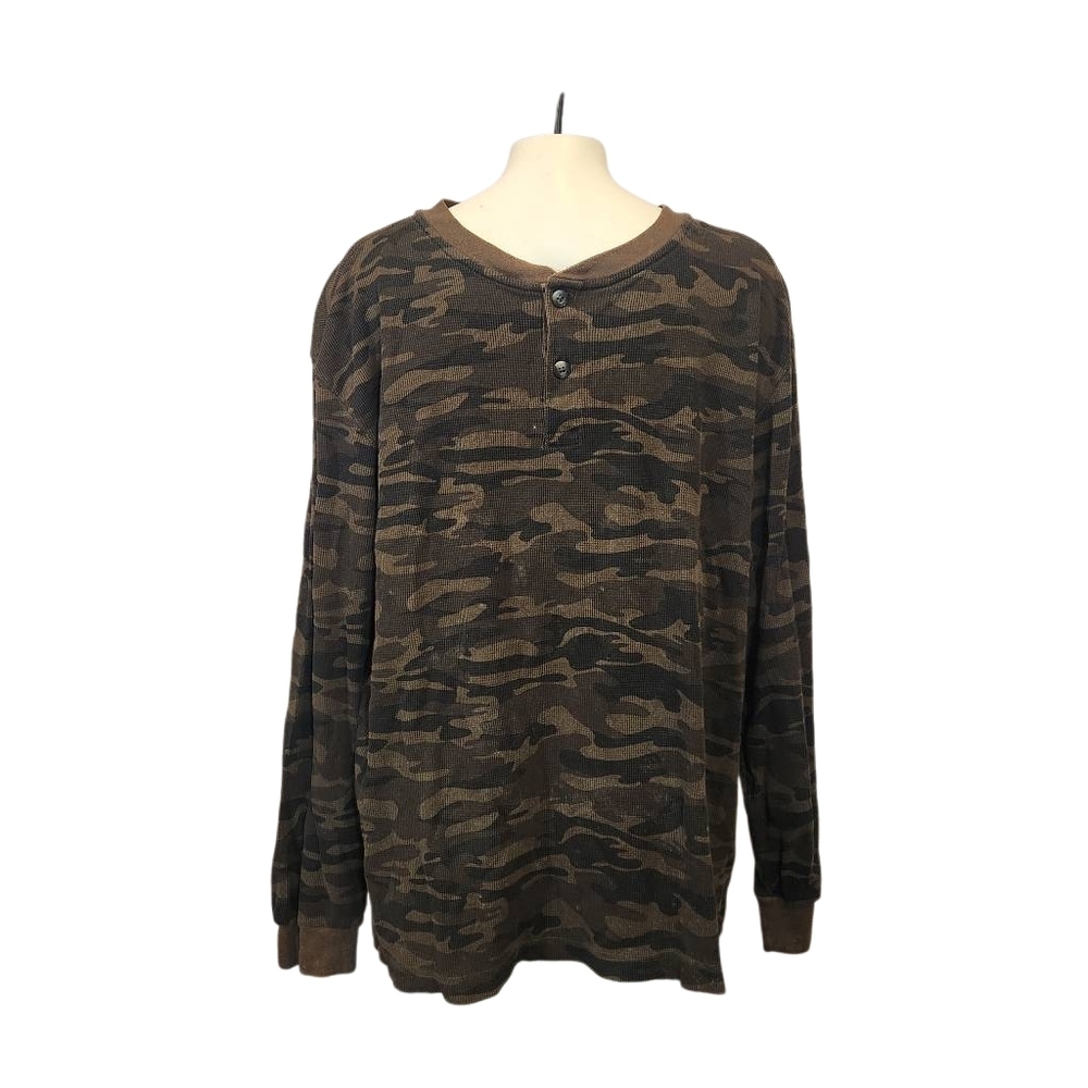 Men's‎ Premier International Camouflage Long Sleeve Henley Shirt Size 2XL